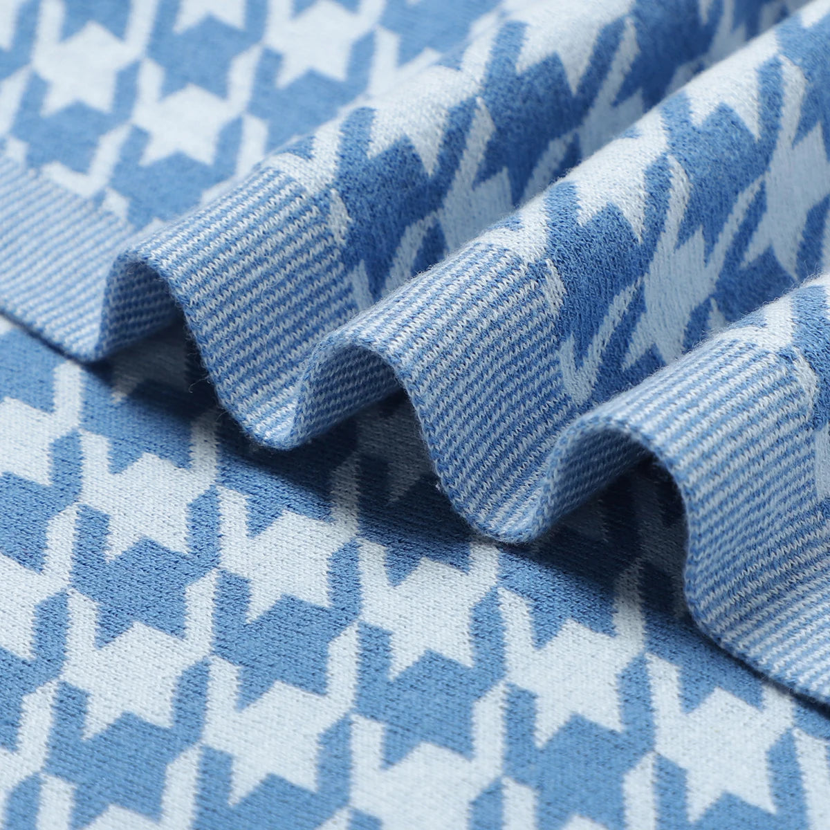 Baby Knitted Cotton Blanket - Reverse Chequered Collection