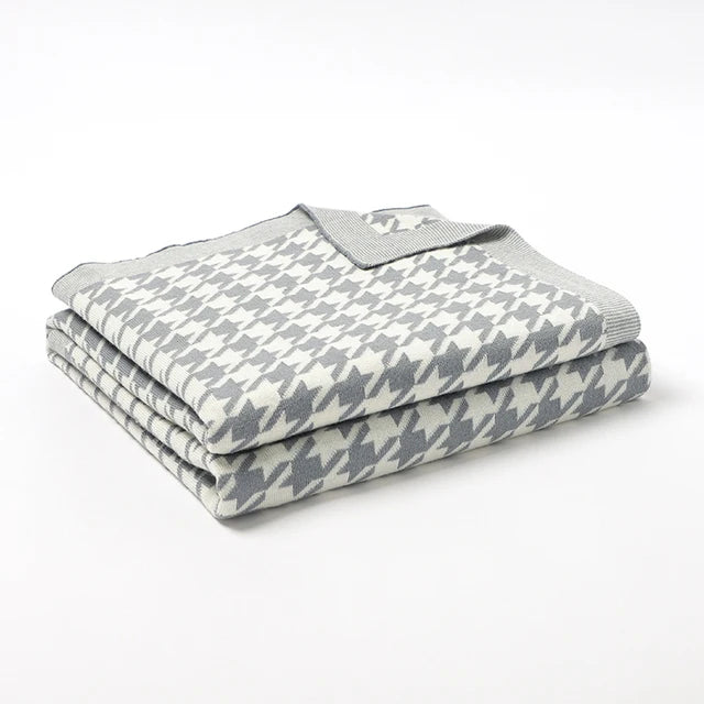 Baby Knitted Cotton Blanket - Reverse Chequered Collection