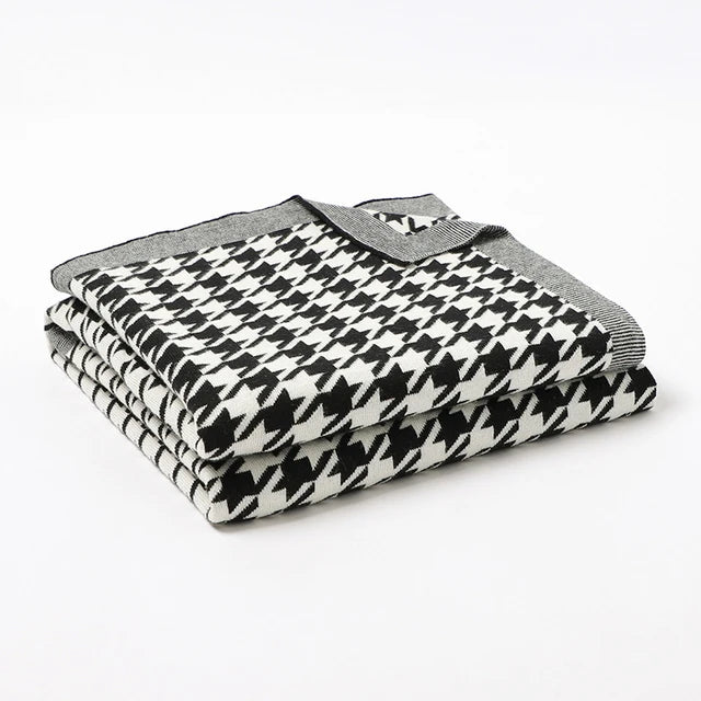Baby Knitted Cotton Blanket - Reverse Chequered Collection