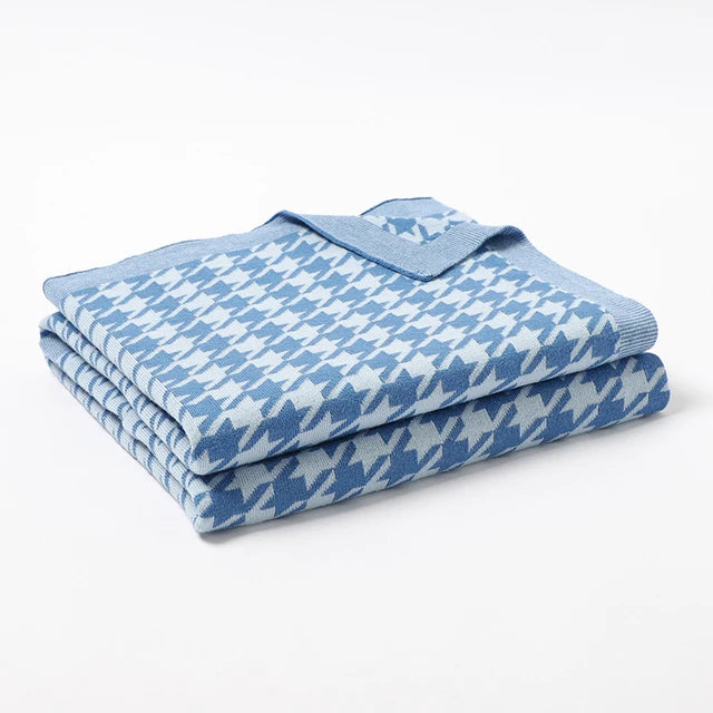 Baby Knitted Cotton Blanket - Reverse Chequered Collection