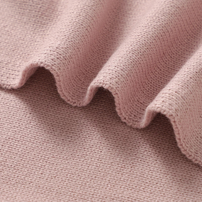 Baby Knitted Cotton Blanket - Floral Embroidered