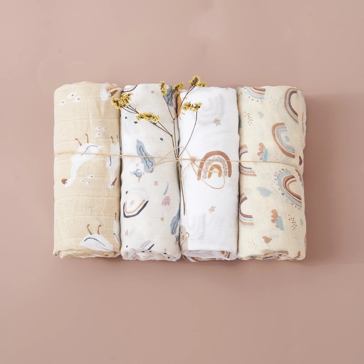 4 Pack Bamboo Swaddle Set