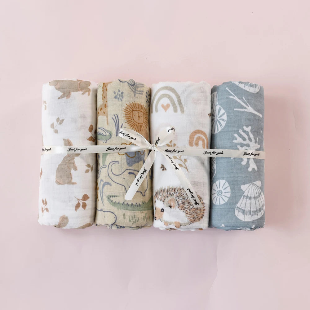 4 Pack Bamboo Swaddle Set