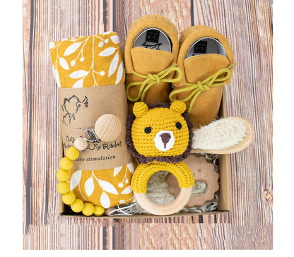Baby Wooden Rattle Suit Gift Box