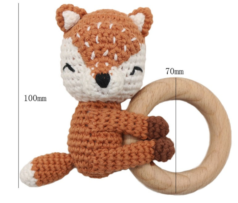 Handmade Crochet Fox Rattle Toy
