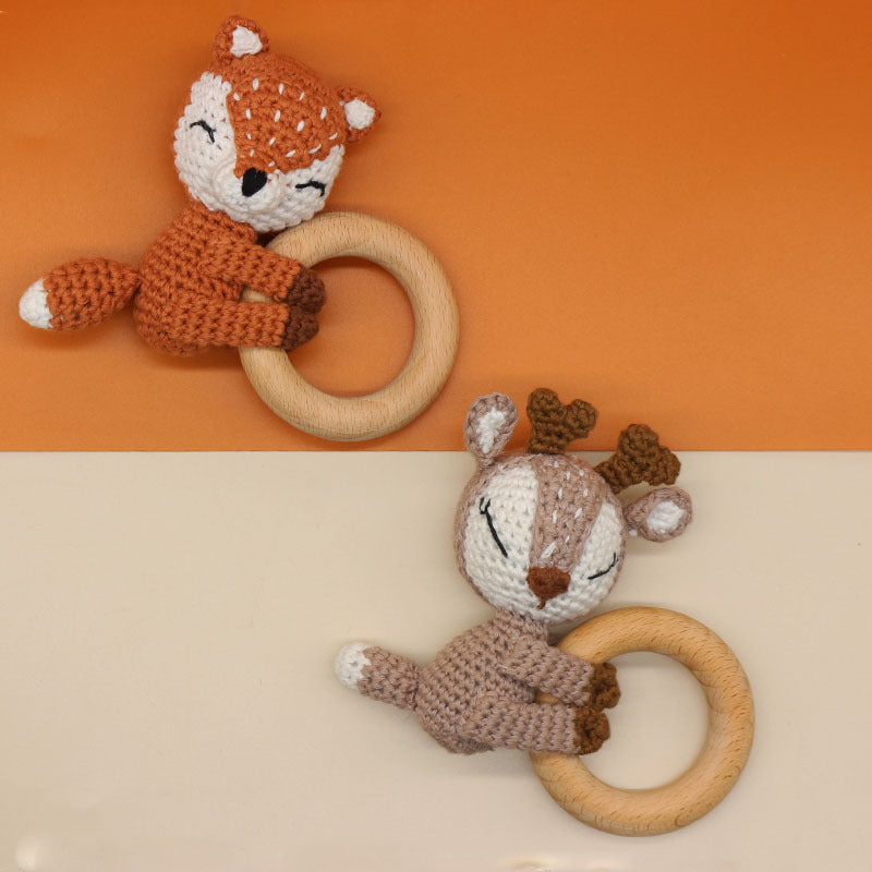 Handmade Crochet Fox Rattle Toy
