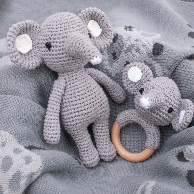 Handmade Crochet Rattle Set