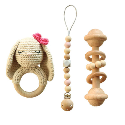 Wool Crochet Rabbit Rattle Toy