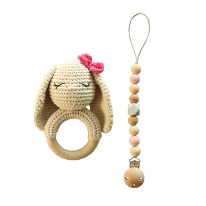 Wool Crochet Rabbit Rattle Toy