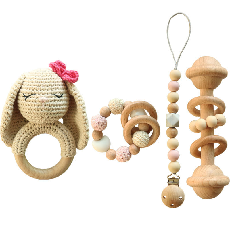 Wool Crochet Rabbit Rattle Toy