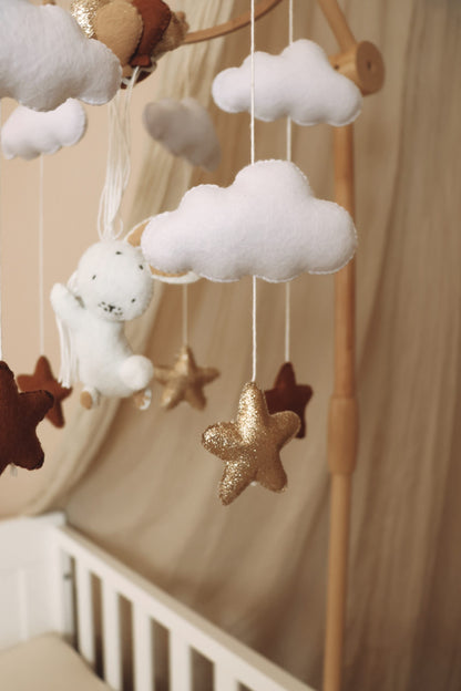 Handmade Bunny baby mobile  bordeaux-4