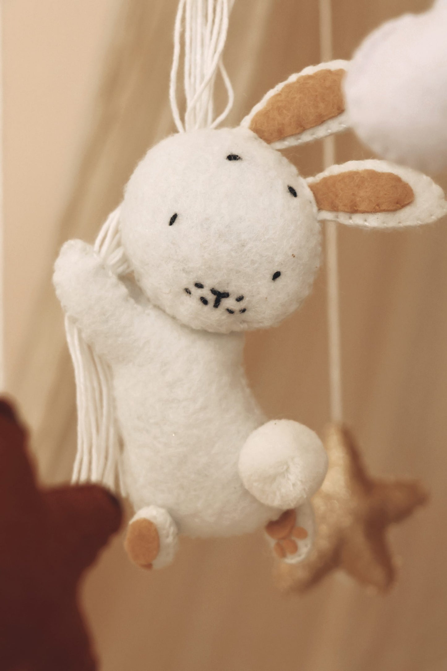 Handmade Bunny baby mobile  bordeaux-5