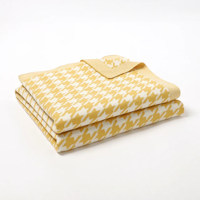 Baby Knitted Cotton Blanket - Reverse Chequered Collection