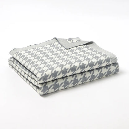 Baby Knitted Cotton Blanket - Reverse Chequered Collection