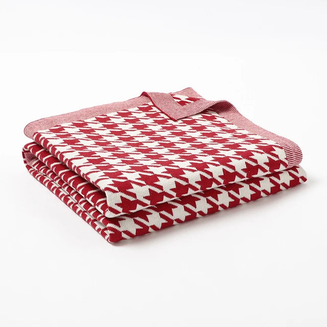 Baby Knitted Cotton Blanket - Reverse Chequered Collection