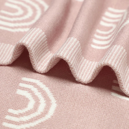 Baby Knitted Cotton Blanket - Rainbow