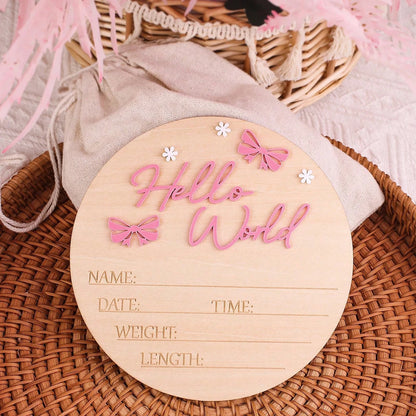 Hello World | Baby Milestone Card