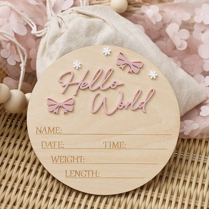 Hello World | Baby Milestone Card