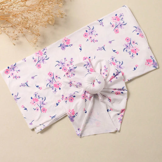 Newborn Swaddle Blanket with Matching Hat – Floral Collection