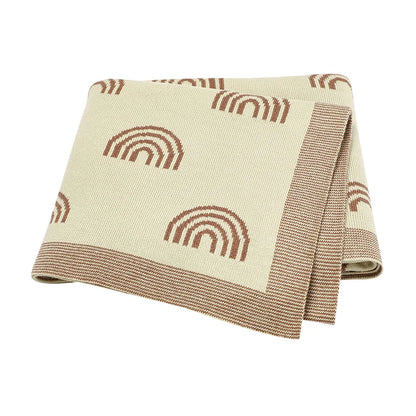 Baby Knitted Cotton Blanket - Rainbow