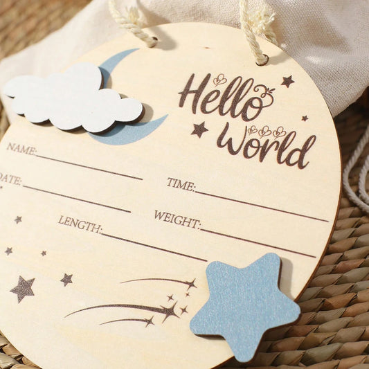 Hello World Newborn Baby Milestone Card