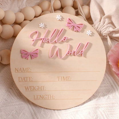 Hello World | Baby Milestone Card