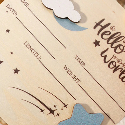 Hello World Newborn Baby Milestone Card