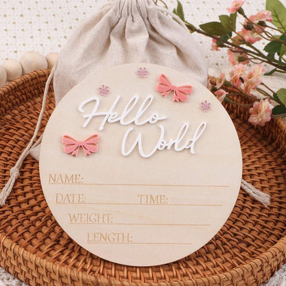 Hello World | Baby Milestone Card