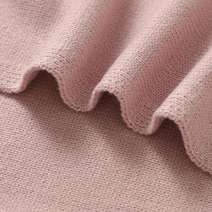 Baby Knitted Cotton Blanket - Floral Embroidered