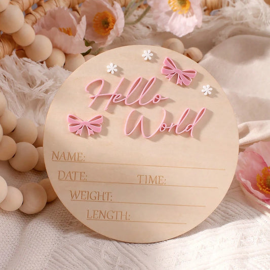 Hello World | Baby Milestone Card