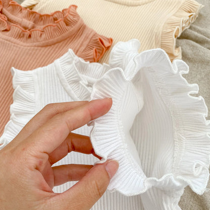 2 Piece Ribbed Romper & Shorts Set - Frill & Flutter Collection