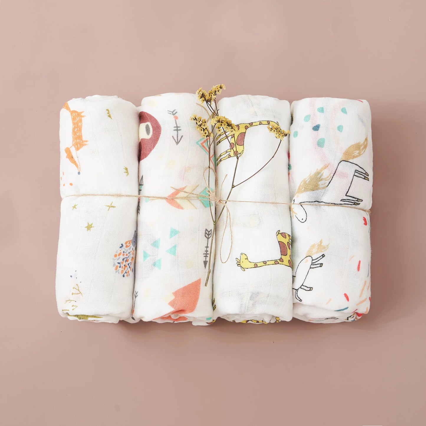 4 Pack Bamboo Swaddle Set