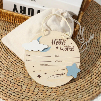 Hello World Newborn Baby Milestone Card