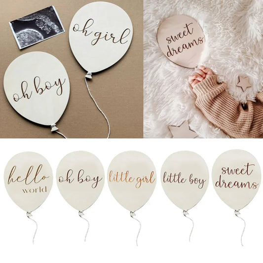 Balloon Baby Milestone Cards – Newborn Photo Props & Keepsake
