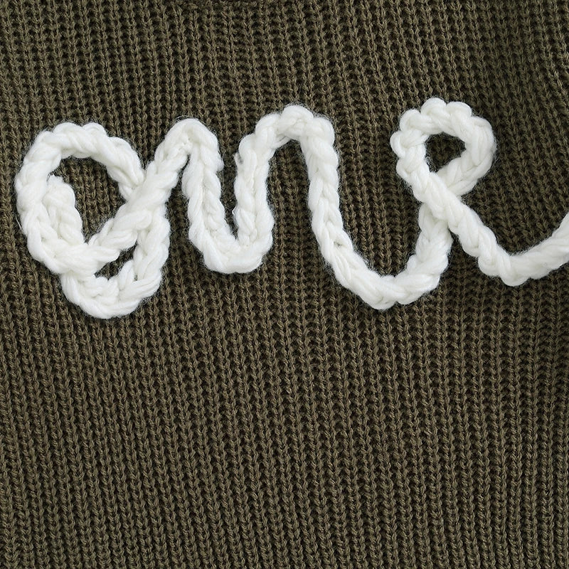 Baby ONE Embroidered Sweater | First Birthday Outfit