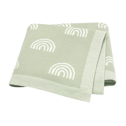 Baby Knitted Cotton Blanket - Rainbow