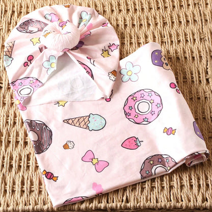 Newborn Swaddle Blanket with Matching Hat – Floral Collection