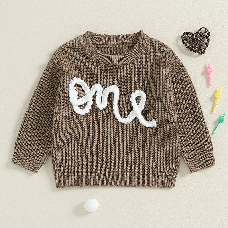Baby ONE Embroidered Sweater | First Birthday Outfit