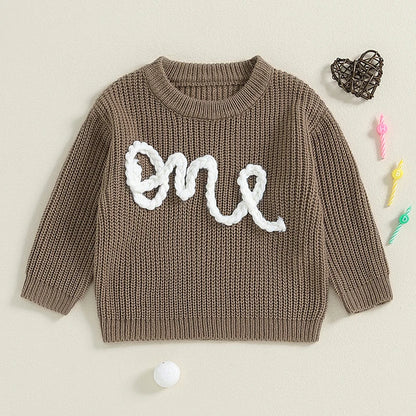 Baby ONE Embroidered Sweater | First Birthday Outfit