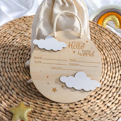 Hello World Newborn Baby Milestone Card