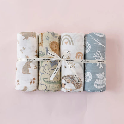 4 Pack Bamboo Swaddle Set
