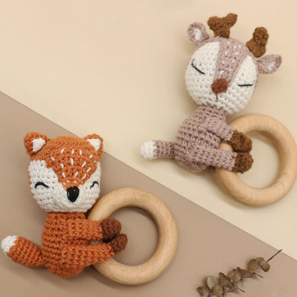 Handmade Crochet Fox Rattle Toy