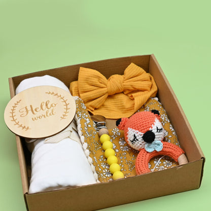 Baby Wooden Rattle Suit Gift Box