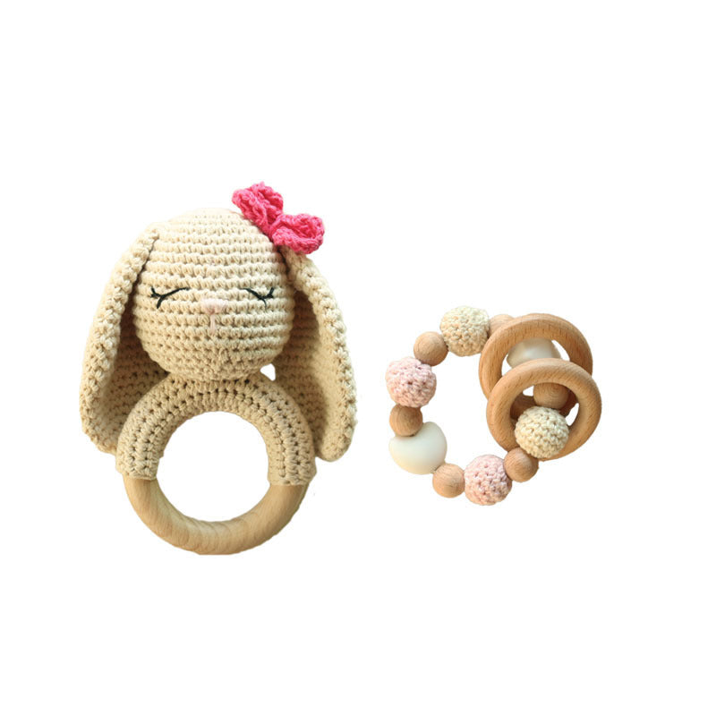 Wool Crochet Rabbit Rattle Toy