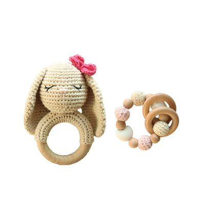 Wool Crochet Rabbit Rattle Toy