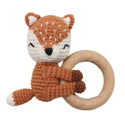 Handmade Crochet Fox Rattle Toy
