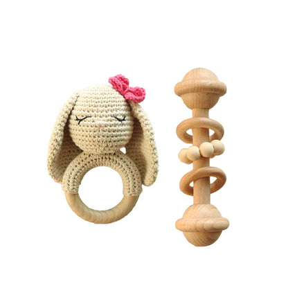 Wool Crochet Rabbit Rattle Toy