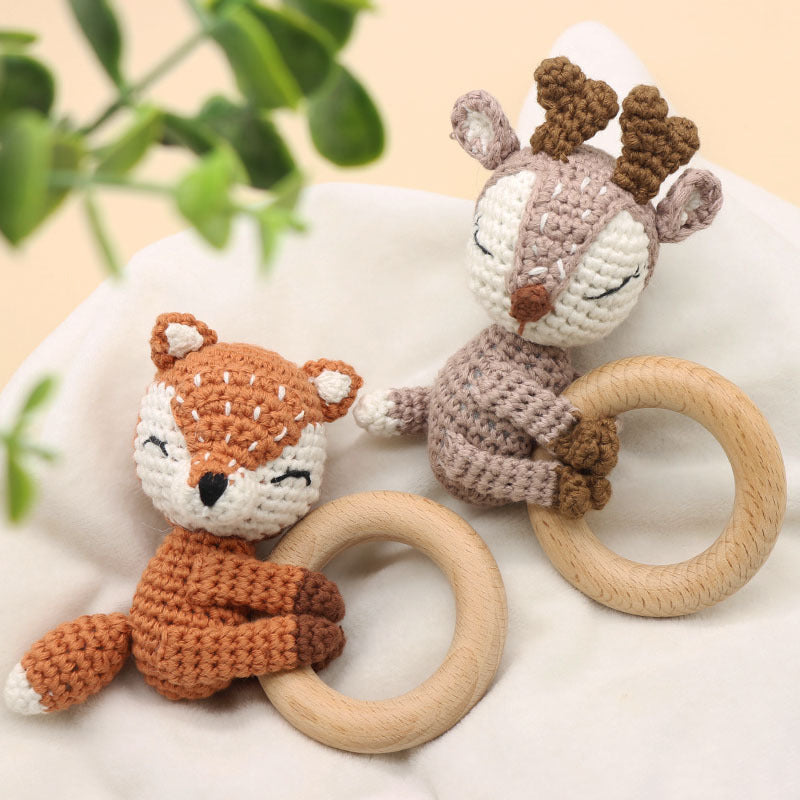 Handmade Crochet Fox Rattle Toy