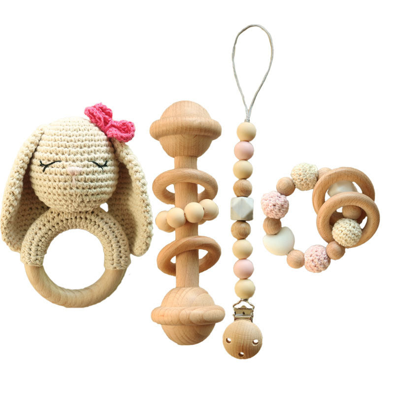 Wool Crochet Rabbit Rattle Toy